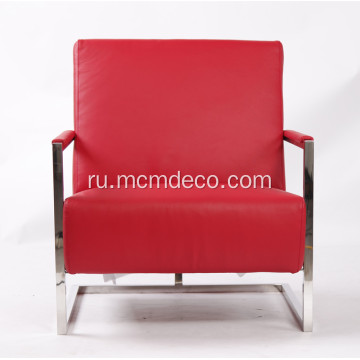 Элегантный современный кожаное кресло с каркасом из нержавеющей стали